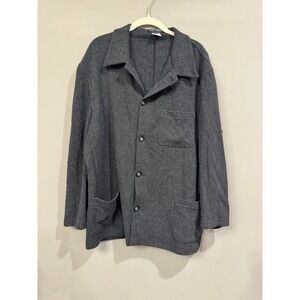 VINTAGE 90s Giorgio Armani‎ Men's Dark Gray Italian Collared Blend Knit - Large